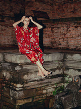 Laal Phool Kimono Kurta Set