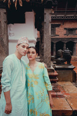 Aasmaani Jaal Kurta Set