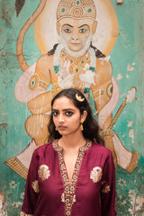 Phalsa Banarasi Zari Kurta and Sharara