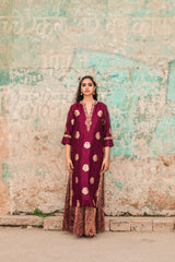 Phalsa Banarasi Zari Kurta and Sharara