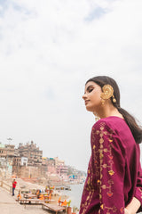 Phalsa Zari Resham Kurta