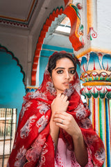 Gulaab Mulmul Kurta with 
Gulbahar Odhni