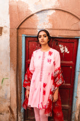Gulaab Mulmul Kurta with 
Gulbahar Odhni