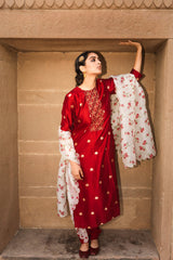 Kumkum Banarasi Buti Kurta
with Parijaat Odhni