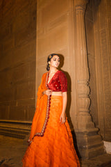 Kumkum Kesar Lehnga with Kesar Kumkum Dupatta