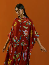 Laal Phool Kimono Kurta Set