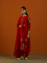 Laal Sunahri Kurta Set