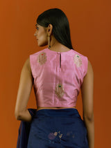 Neel Gulab Saree And Blouse