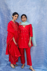 Oorja Resham Buti Short Kurta With Pants