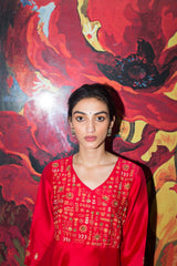 Oorja Gherdar Resham Kurta With Chanderi Silk Garara