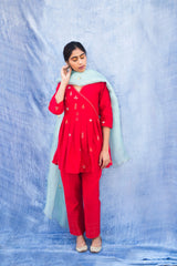 Oorja Resham Buti Short Kurta With Pants