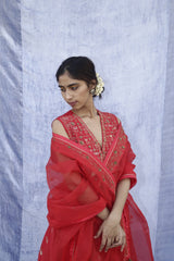 Oorja Kalidar Mettalic Zari Kurta With I Pants