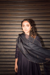 Panna Butidaarr Kalidar Resham Kurta With Chanderi Silk Palazzos and Organza Silk Dupatta