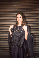Panna Butidaarr Kalidar Resham Kurta With Chanderi Silk Palazzos and Organza Silk Dupatta