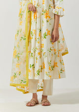 Ivory Multi Color Printed Kurta Set