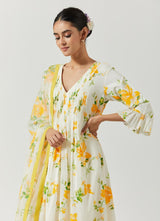Ivory Multi Color Printed Kurta Set