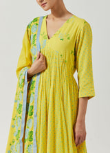 Yellow And Green Kurta Set