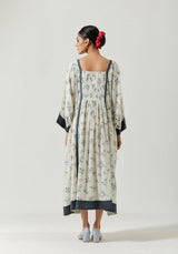 Ivory And grey Printed Kaftaan