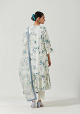 Ivory And grey Printed Kurta Set