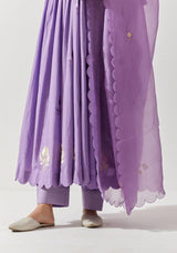 Mauve Cotton Mal Kurta Set