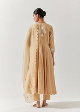 Beige Cotton Mal Kurta Set