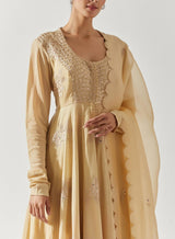 Beige Colour Cotton Mal Kurta Set