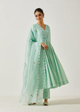 Aqua Green Colour Cotton Mal Kurta Set
