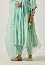 Aqua Green Colour Cotton Mal Kurta Set