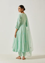 Aqua Green Cotton Mal Anarkali