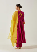 Magenta Cotton Mal Kurta Set