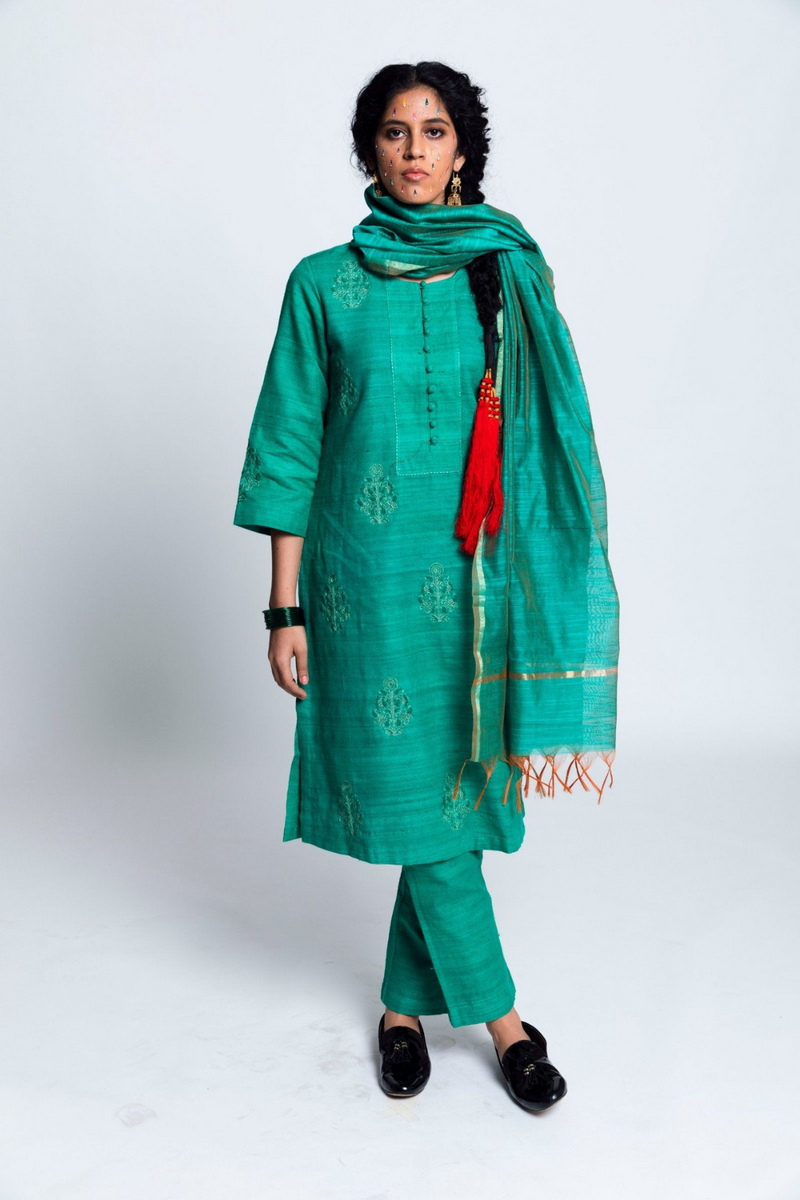 Banswara Handwoven Silk Kurta Set