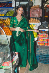 Shivani Raina in Mirchi panna Saree & Blouse