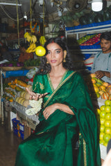 Shivani Raina in Mirchi panna Saree & Blouse