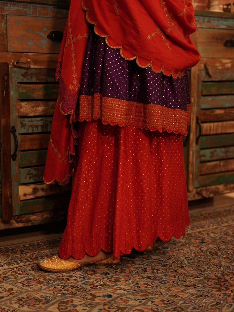 Crimson Mulberry Sharara set