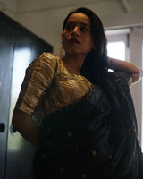 Tilottma shome spotted wearing Rani Kairi Saree &  Blouse