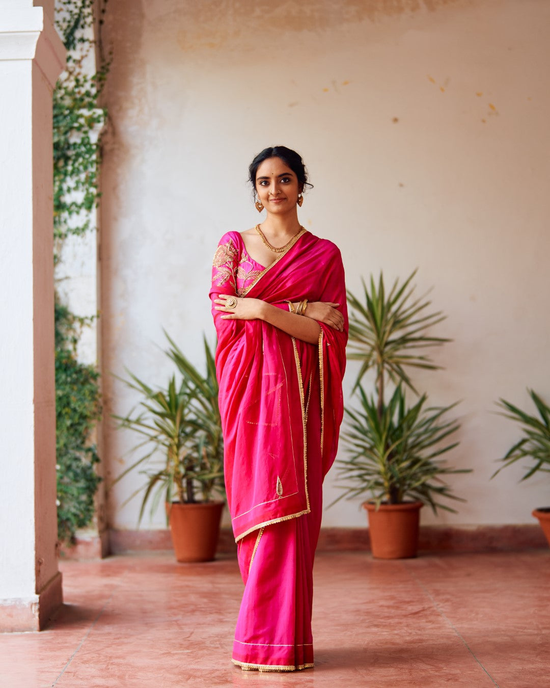Zara Rani Zariphool Rani Saree & Blouse – label earthen