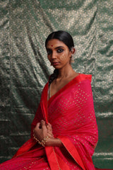 GULABI TAARA SAREE AND BLOUSE