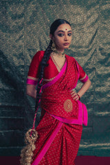 LAAL SITARA SAREE AND BLOUSE