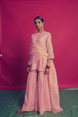 GULABI SAANJH GARARA ODHNI SET