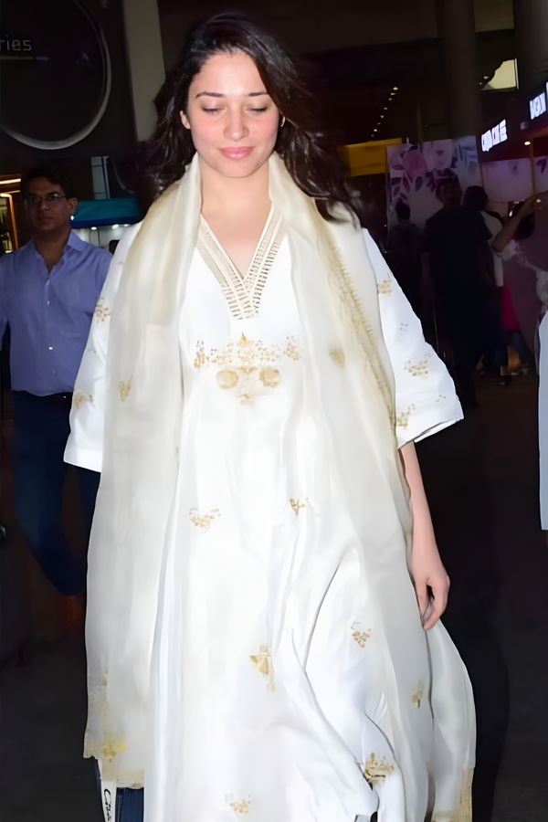 Tamannaah Bhatia spotted wearing Usha Rani  Kali Kurta  set