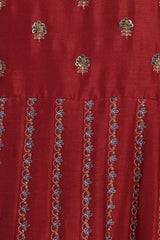 Kumud Zari Resham Kurta With Handloom Cotton Palazzos and Dupatta