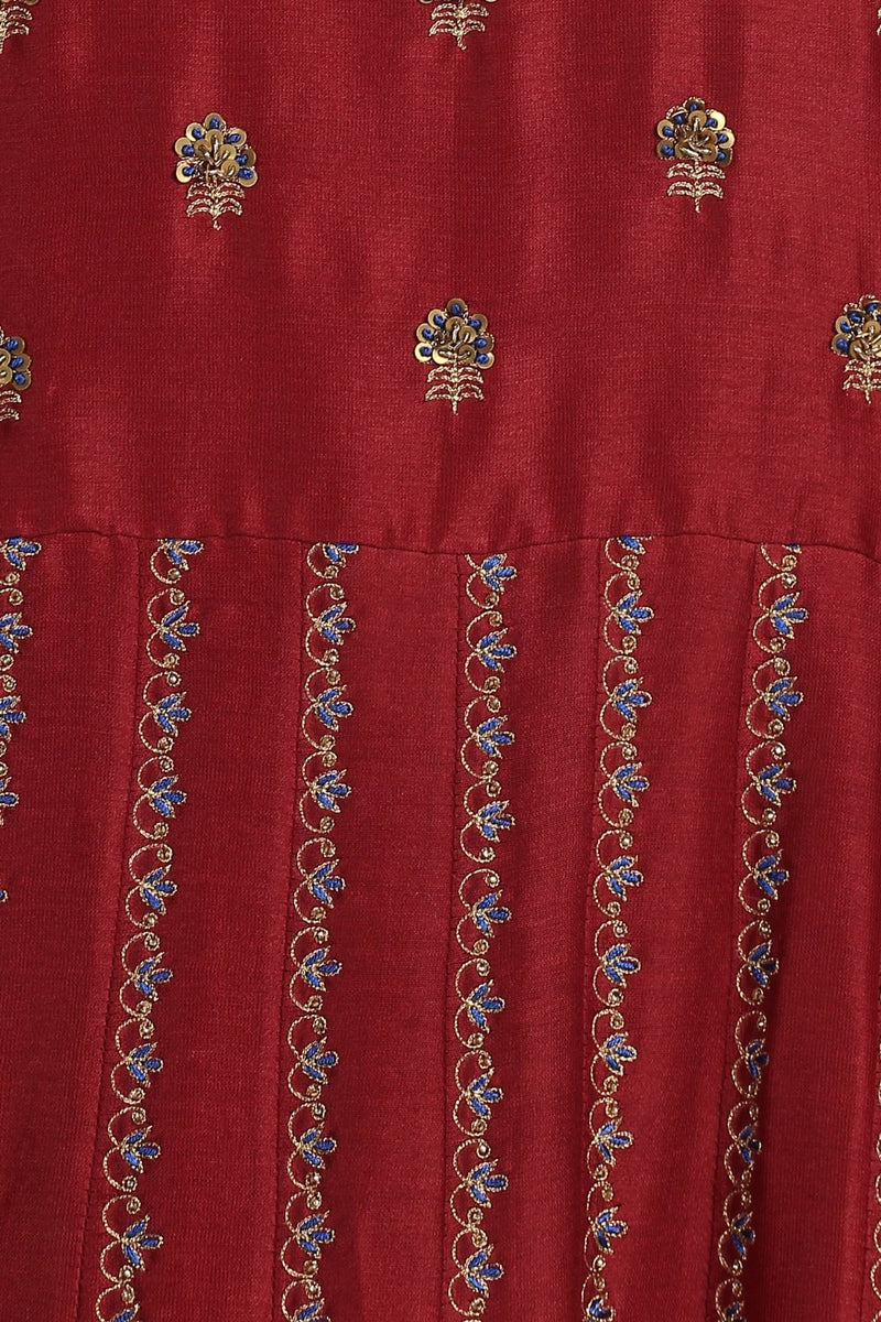 Kumud Zari Resham Kurta With Handloom Cotton Palazzos and Dupatta