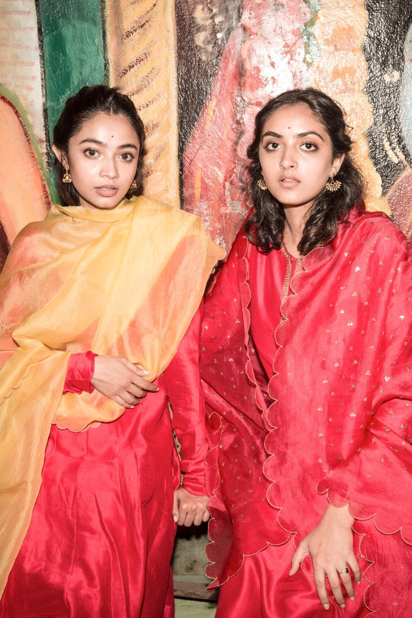 Gulal  Zari and Hand-Embroidered Short Kurta With Garara and Sequinned Dupatta