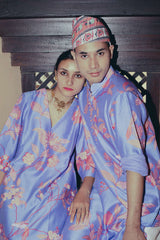 KURTA AND ALIGARHI PAJAMA IN BLUE