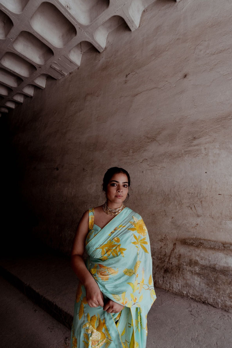 Aasmani Jaal Sitara Saree