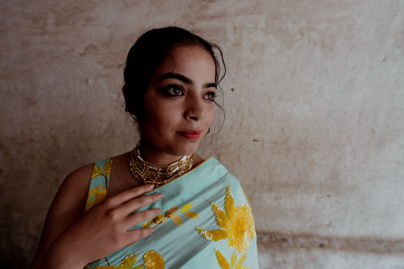 Aasmani Jaal Sitara Saree